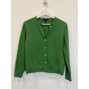 Lands’ End Kelly Green Cardigan S Classic Casual Office Preppy St Patricks